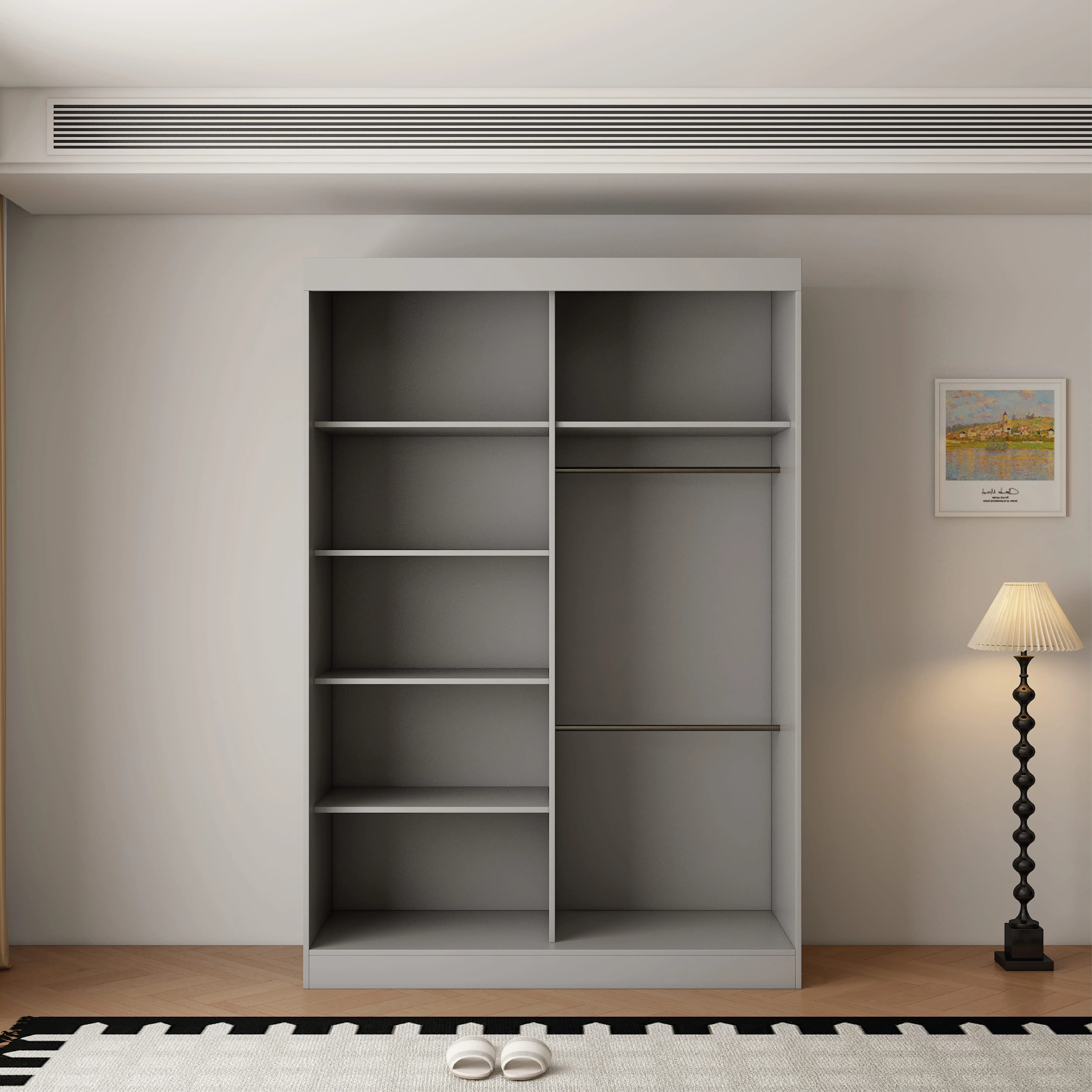 Berlin 2 Door 150CM Grey  sliding wardrobe