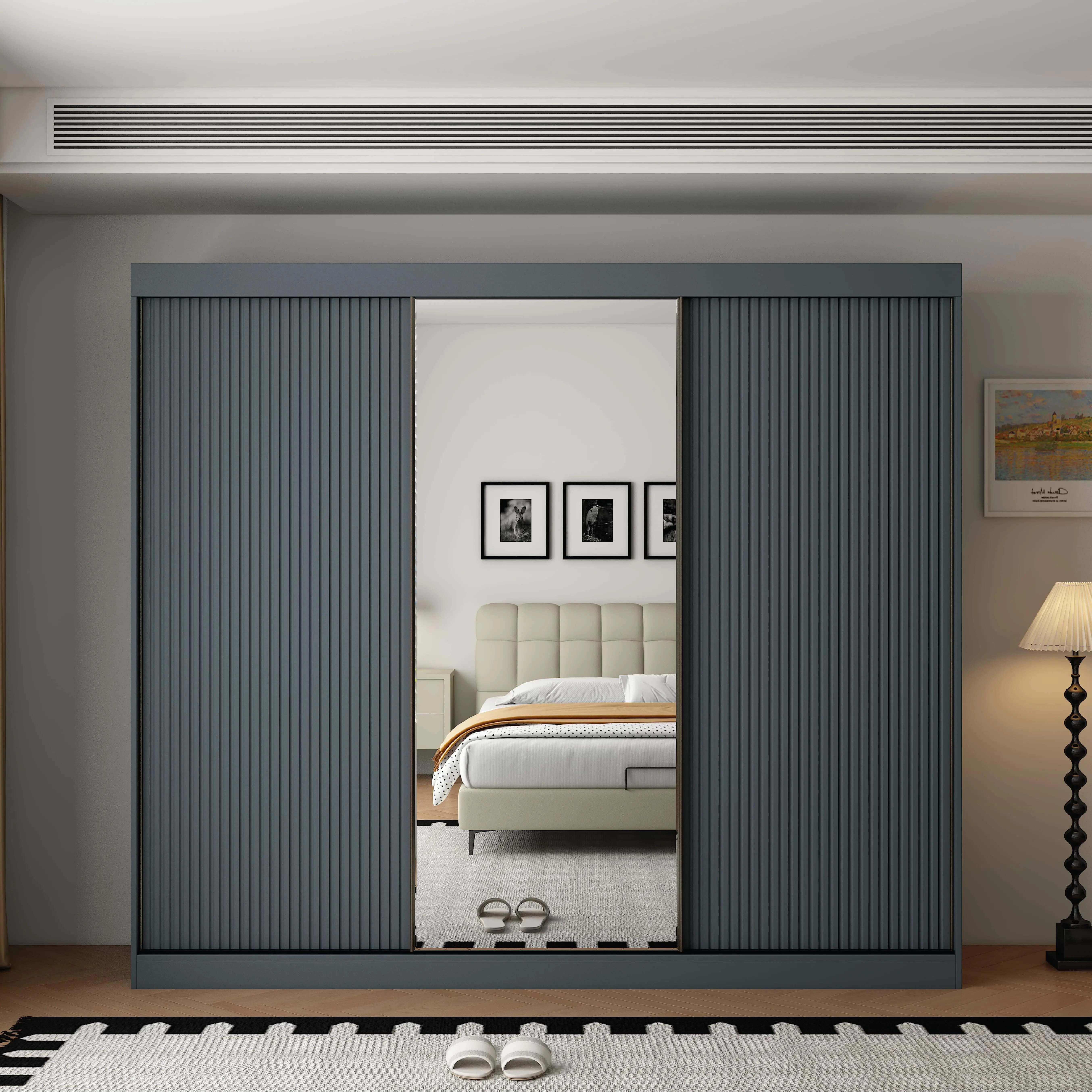Berlin 3 Door Dark Grey  sliding wardrobe