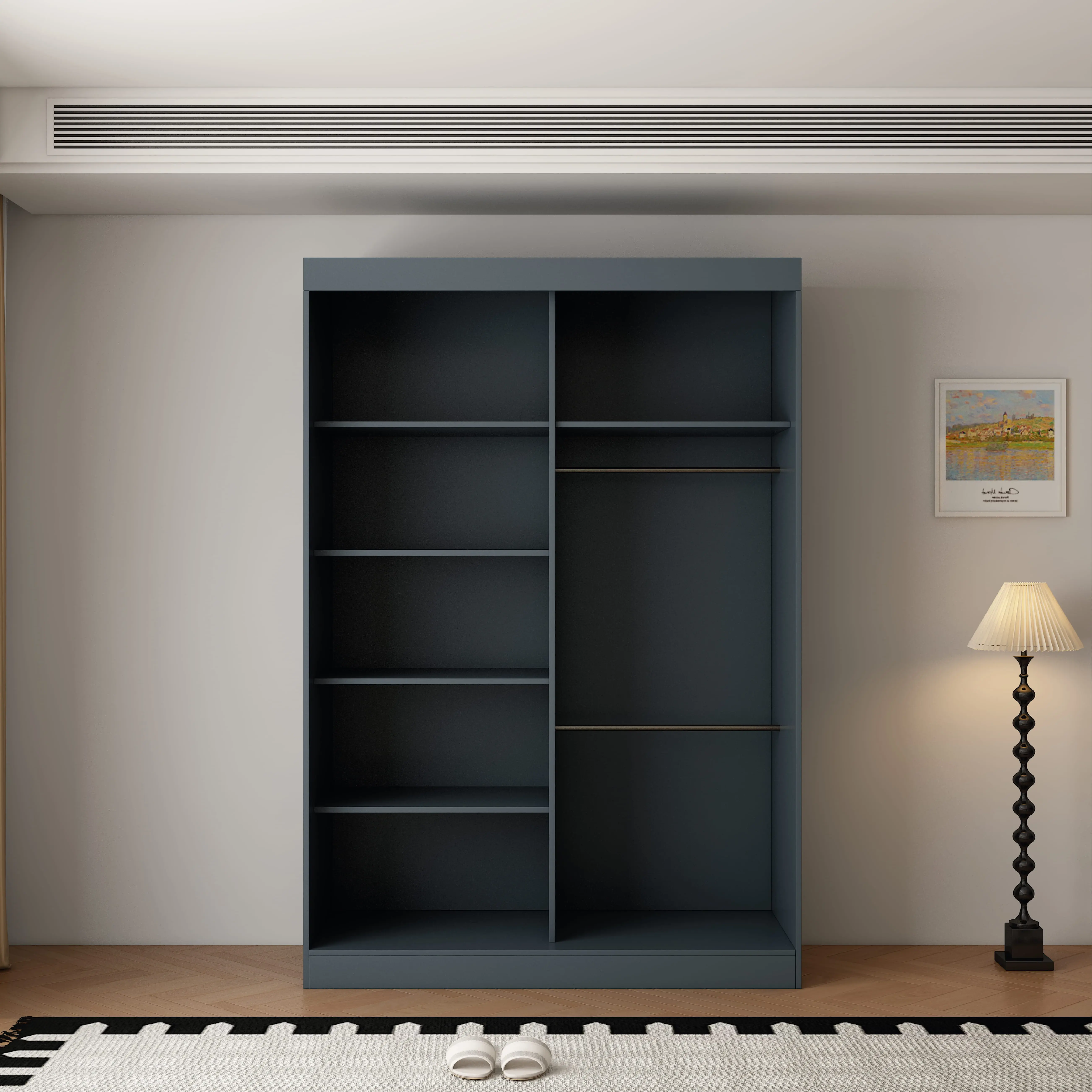 Berlin 2 Door Dark Grey 150CM  sliding wardrobe