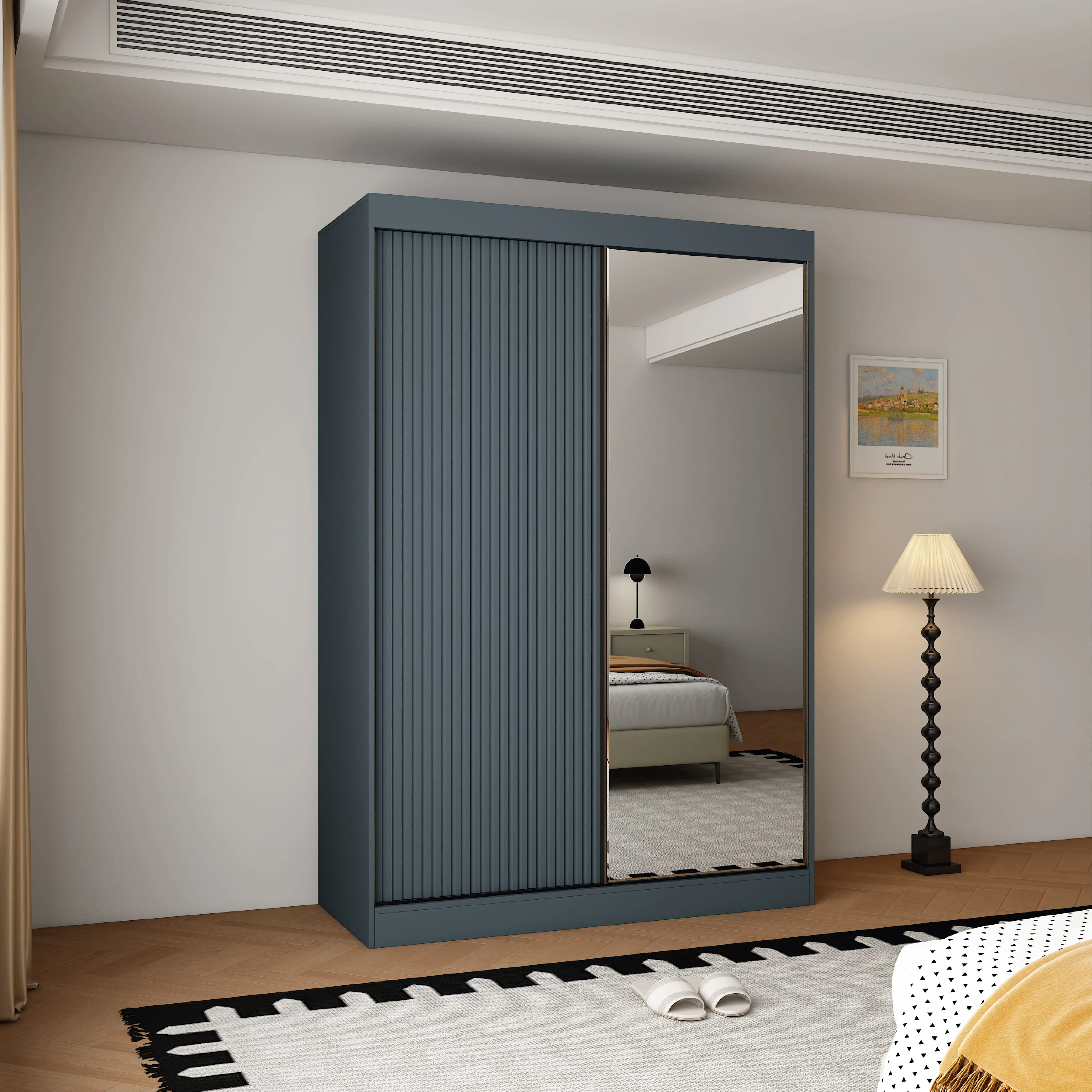 Berlin 2 Door Dark Grey 150CM  sliding wardrobe