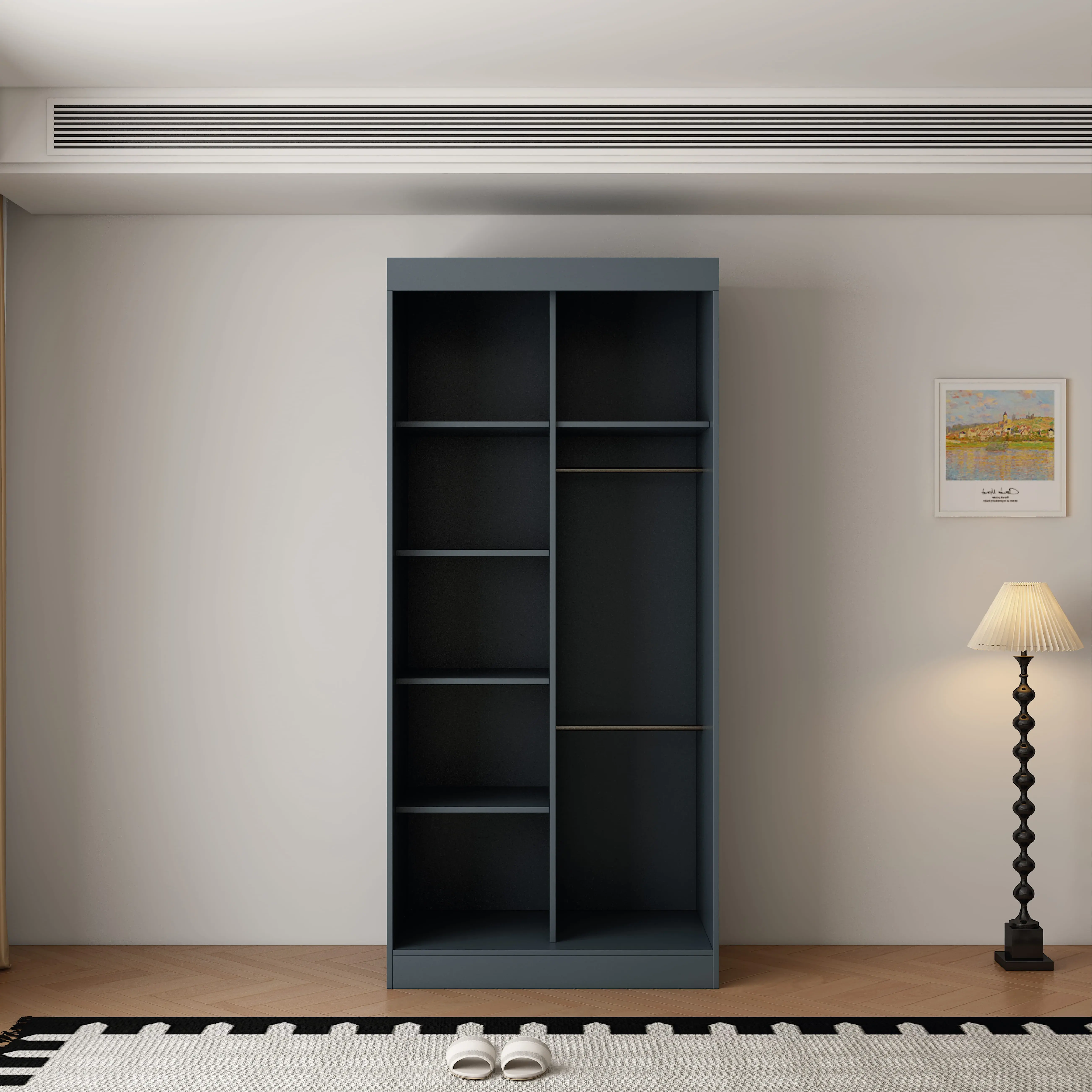 Berlin 2 Door Dark Grey  100CM  sliding wardrobe