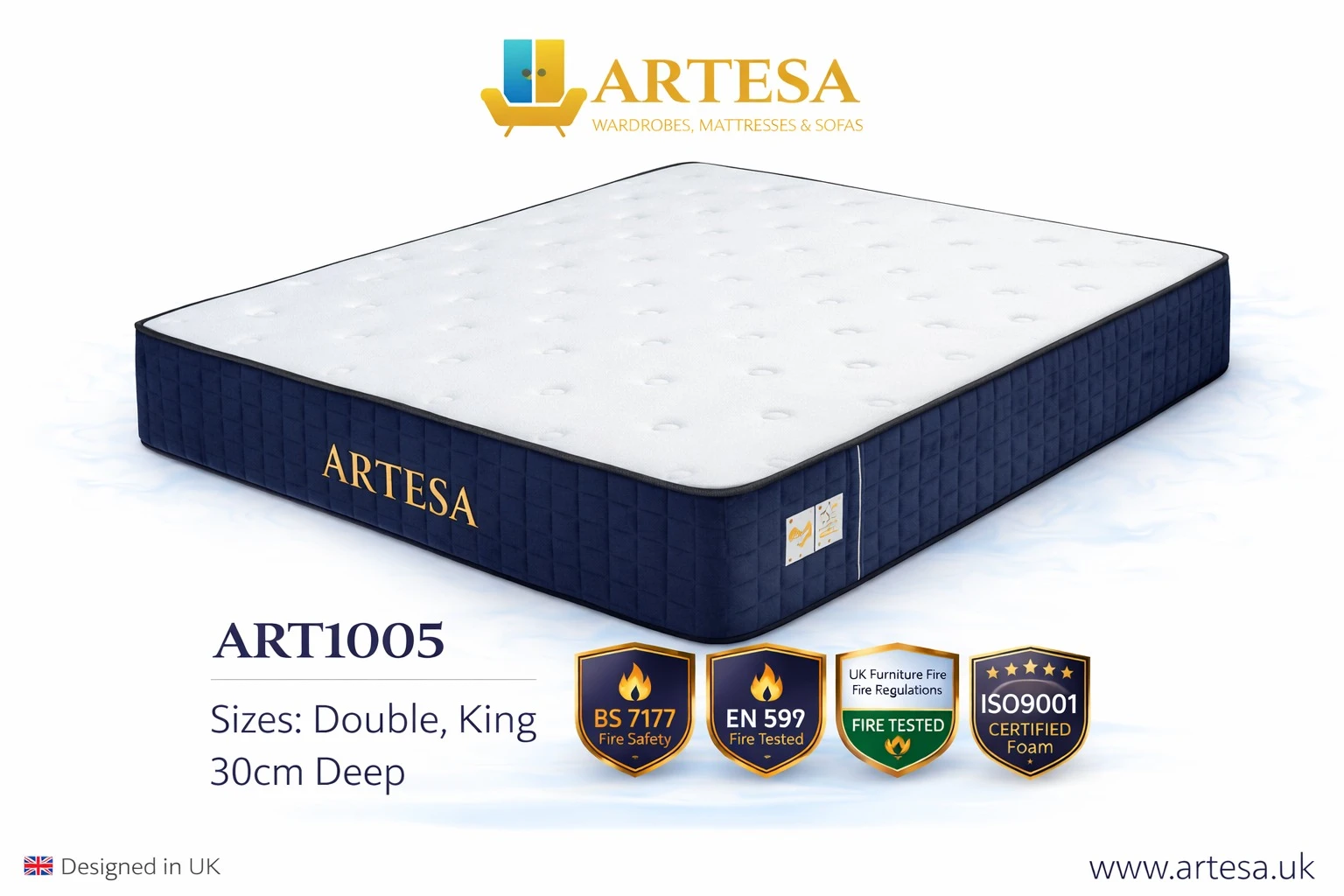 Artesa Royal King Size Mattress – Tight Top Firm Support