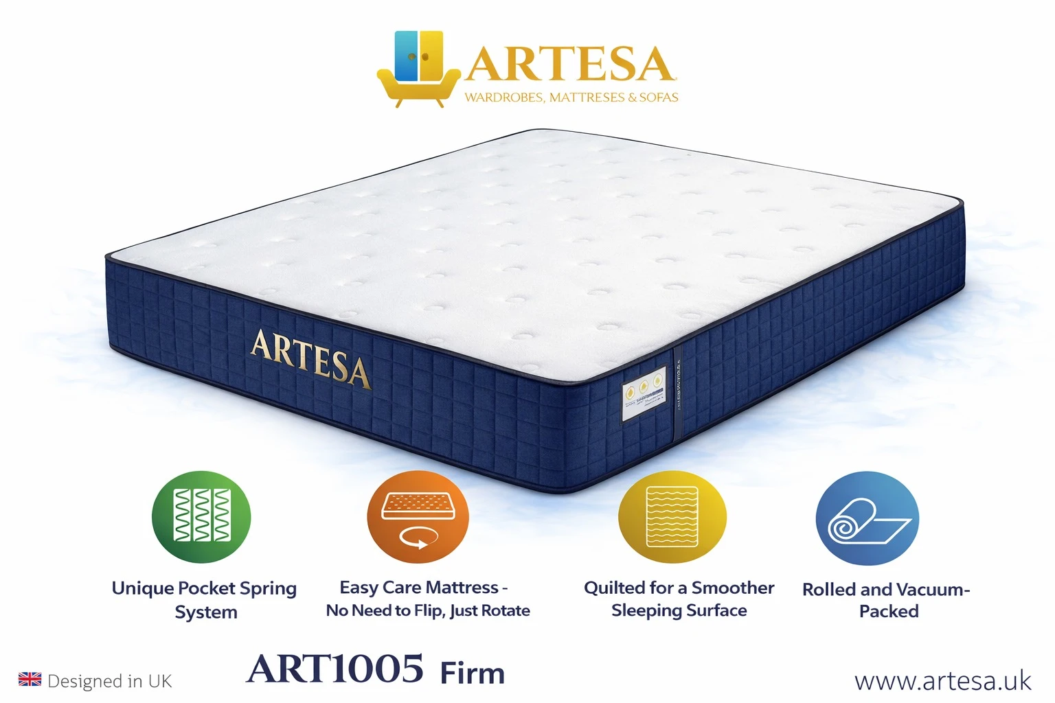 Artesa Royal King Size Mattress – Tight Top Firm Support