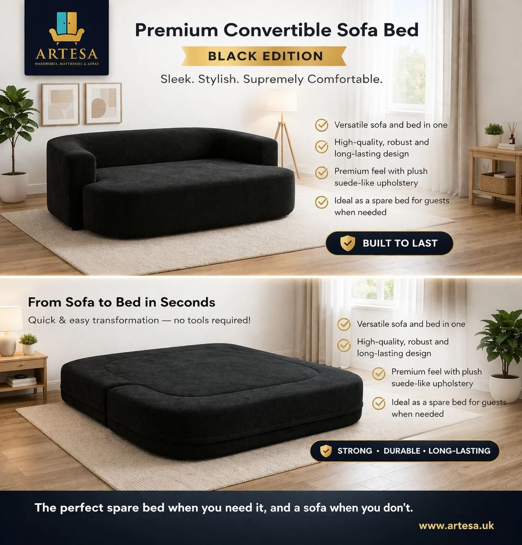 Emma Sofa Bed - Black