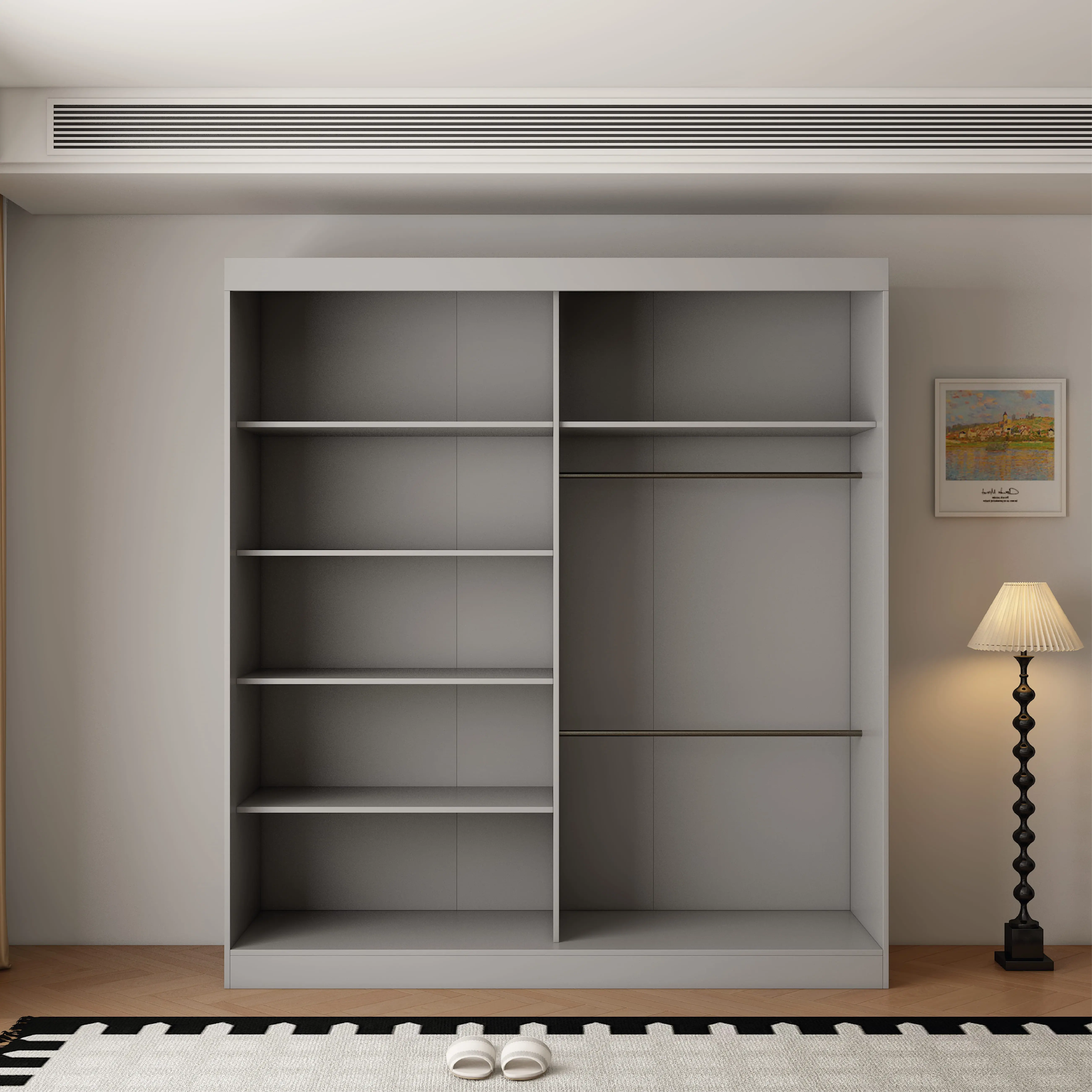 Berlin 2 Door 200CM  Grey sliding wardrobe